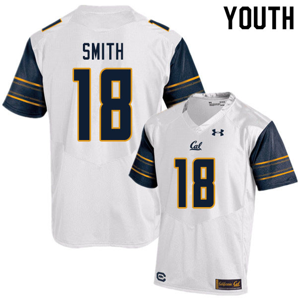 Youth #18 Branden Smith Cal Bears UA College Football Jerseys Sale-White - Click Image to Close